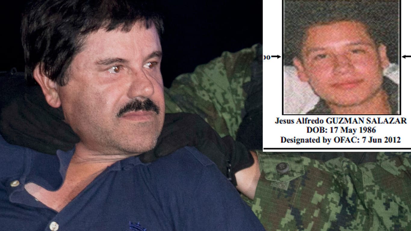 Jesús Alfredo Guzmán (re.) ist der Sohn des berüchtigten Drogenbosses "El Chapo" (li.).