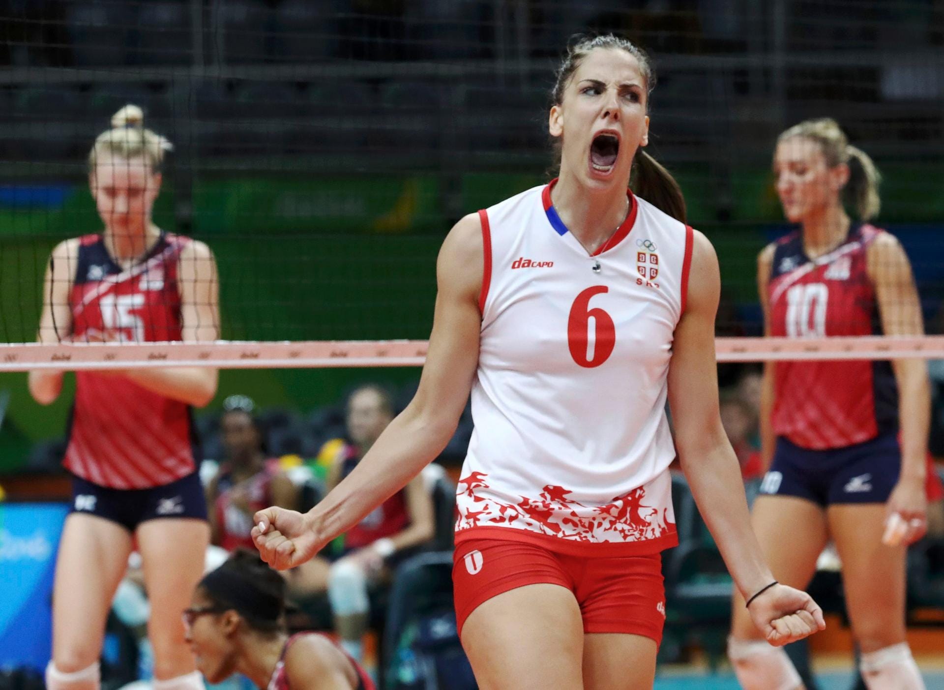 Die Freude muss raus: Volleyballerin Tijana Malesevic aus Serbien. Ihr Team gewann im Finale gegen die USA.