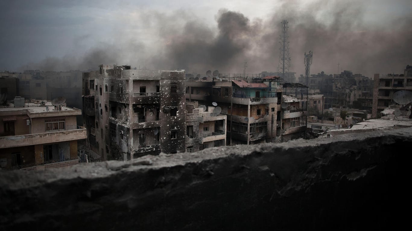 Nur noch ein Trümmerfeld: Aleppo in Syrien: