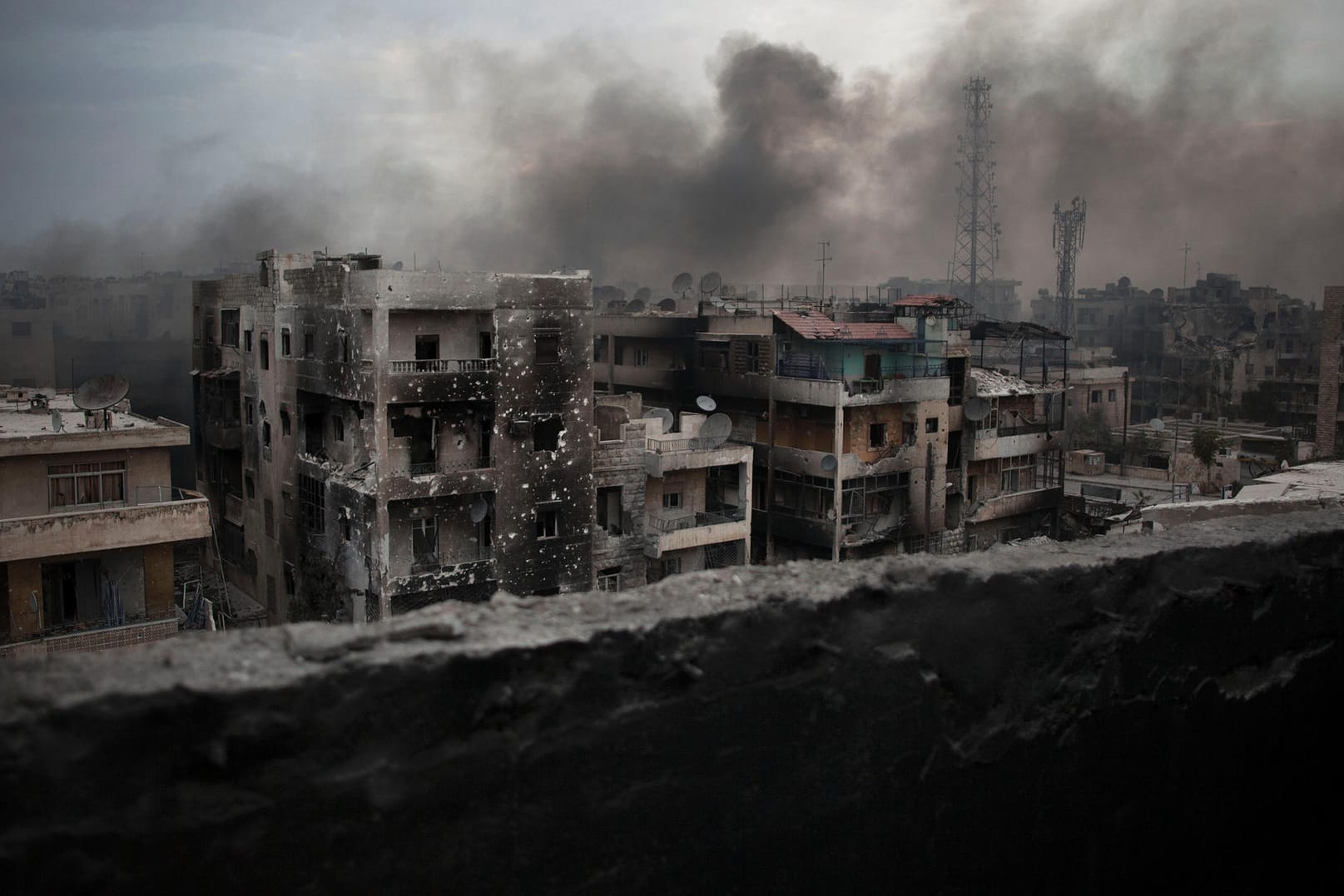 Nur noch ein Trümmerfeld: Aleppo in Syrien: