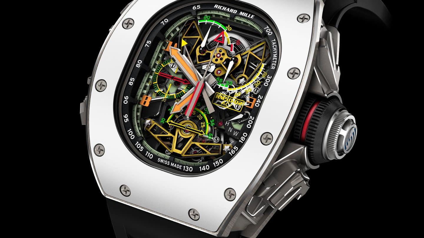 Eines ist fast allen Modellen von Richard Mille gemeinsam: Der offene Einblick in die Uhr. So wie bei der RM 50-02 ACJ Tourbillon Split Seconds Chronograph. Von dem neuen Modell gibt es 30 Exemplare, die jeweils rund eine Million US-Dollar kosten.