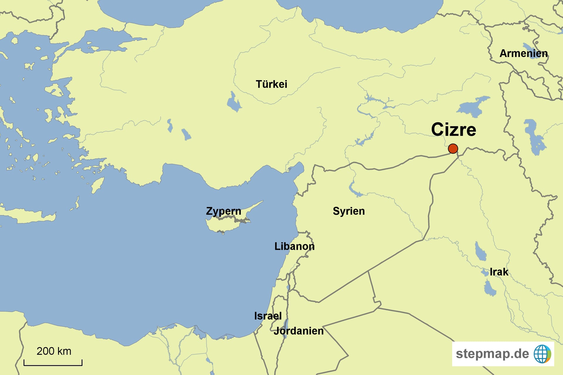 Cizre liegt an der Grenze zu Syrien und dem Irak.