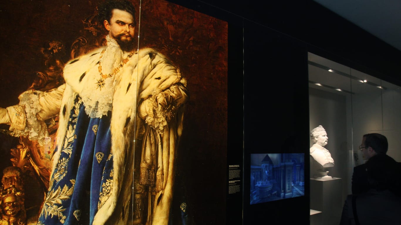 Ein Bild von König Ludwig II. im Museum der Bayerischen Könige in Hohenschwangau.