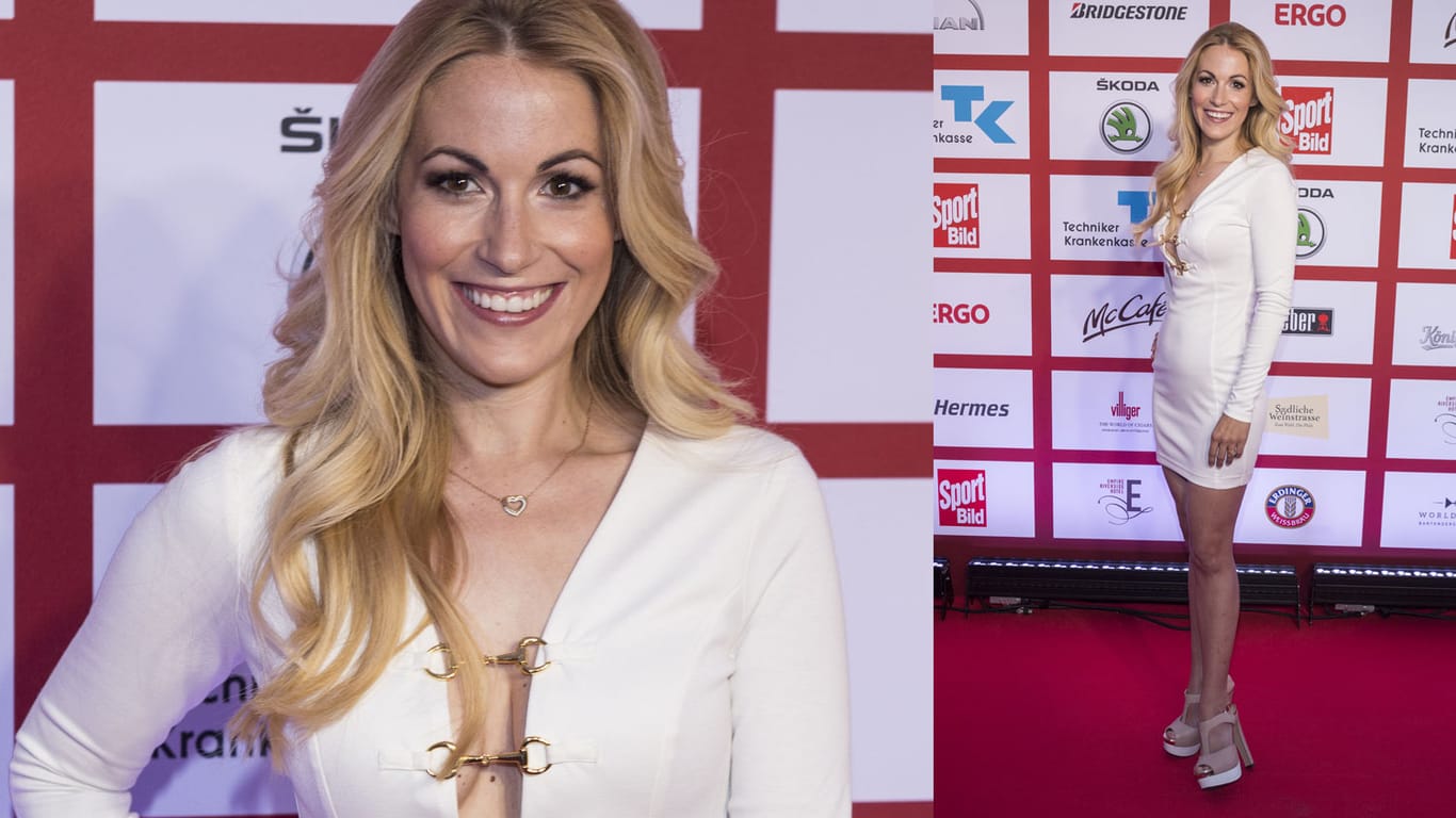 Andrea Kaiser als Moderatorin des "Sport-Bild-Awards" in Hamburg: Nur elf Wochen nach der Geburt ihres Sohnes hat sie ihre Topfigur zurück.