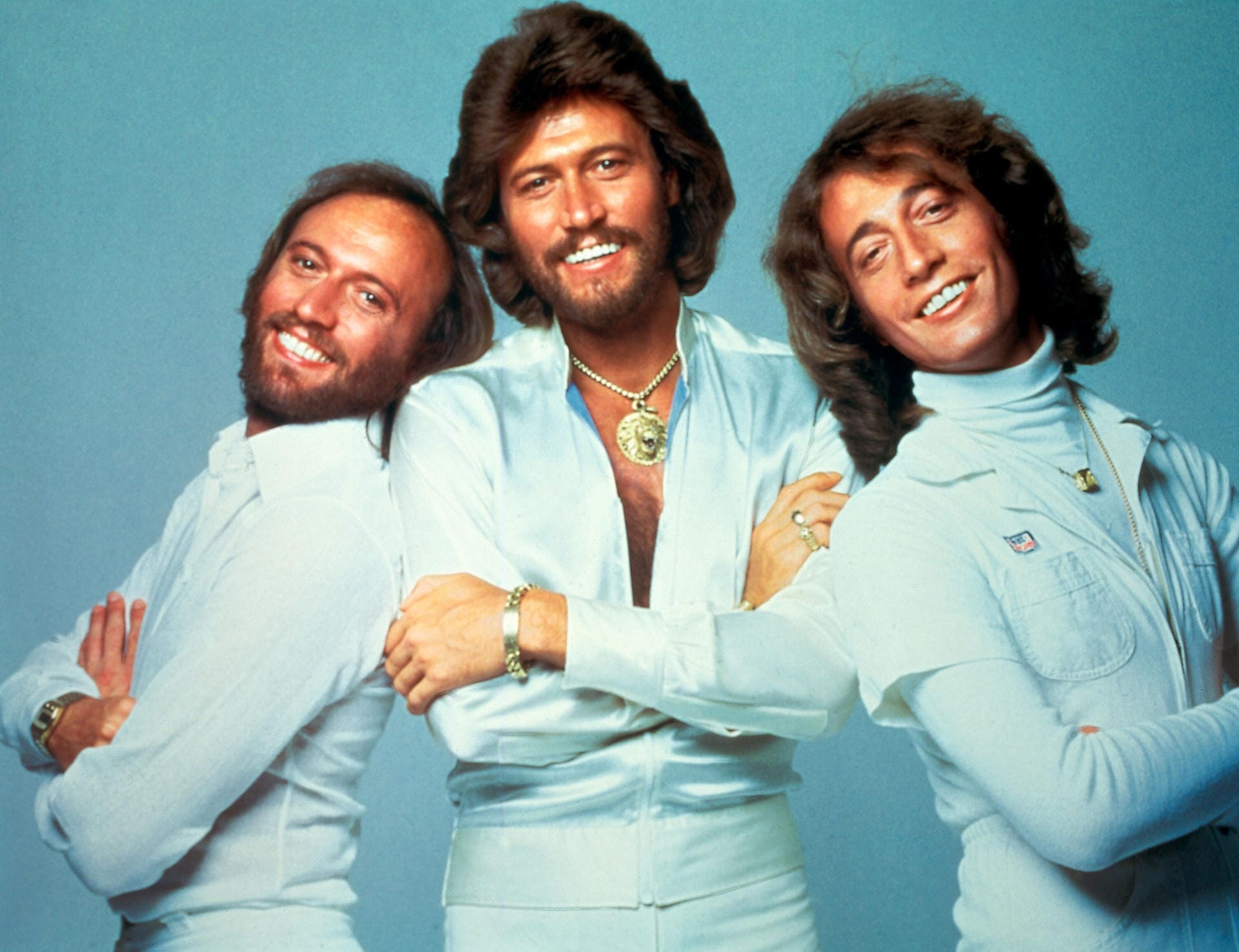 Die legendären Bee Gees von links: Maurice Gibb, Barry Gibb, Robin Gibb in den 70ern. Maurice starb 2003, Robin 2012.