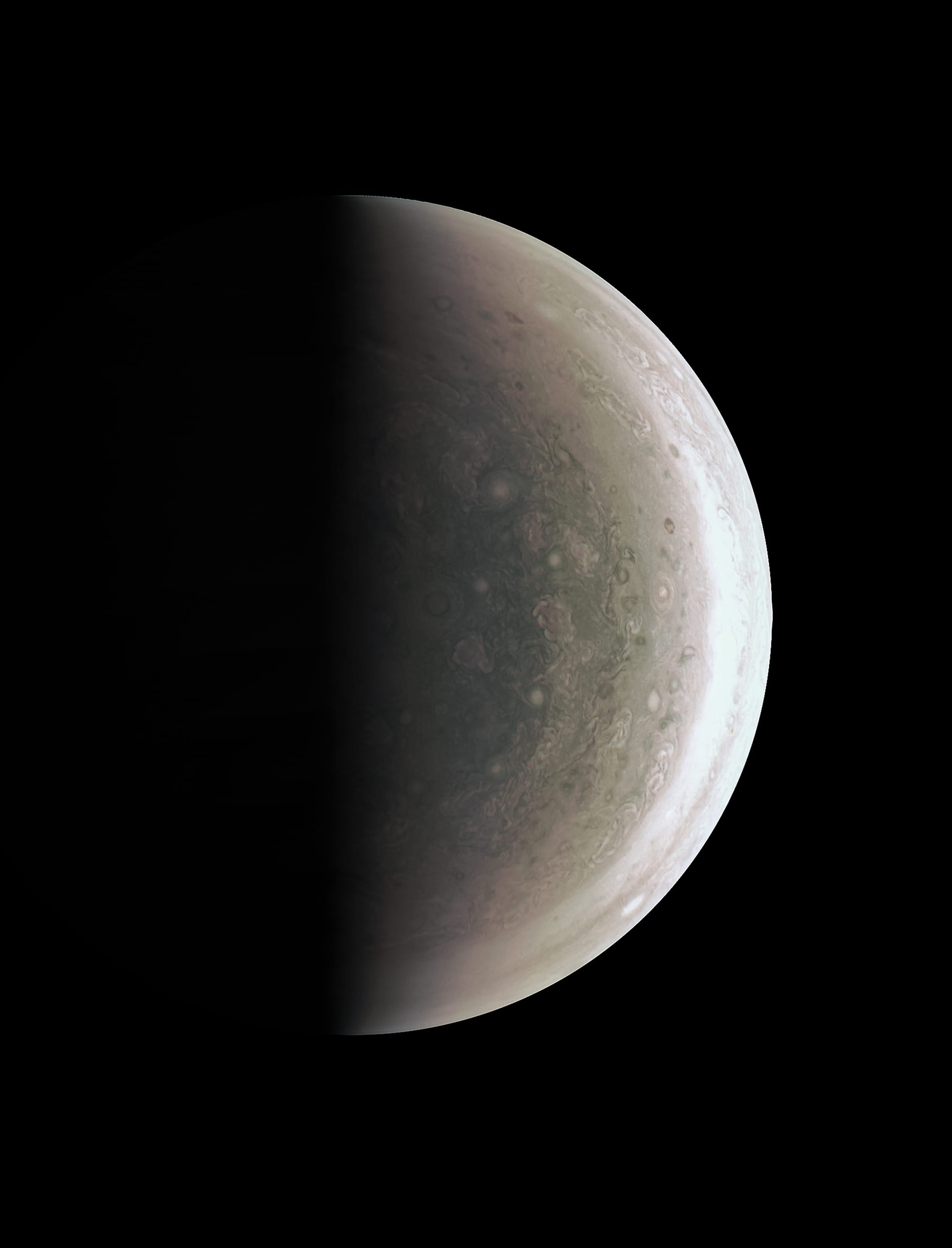 Blick auf den Südpol des Jupiters.