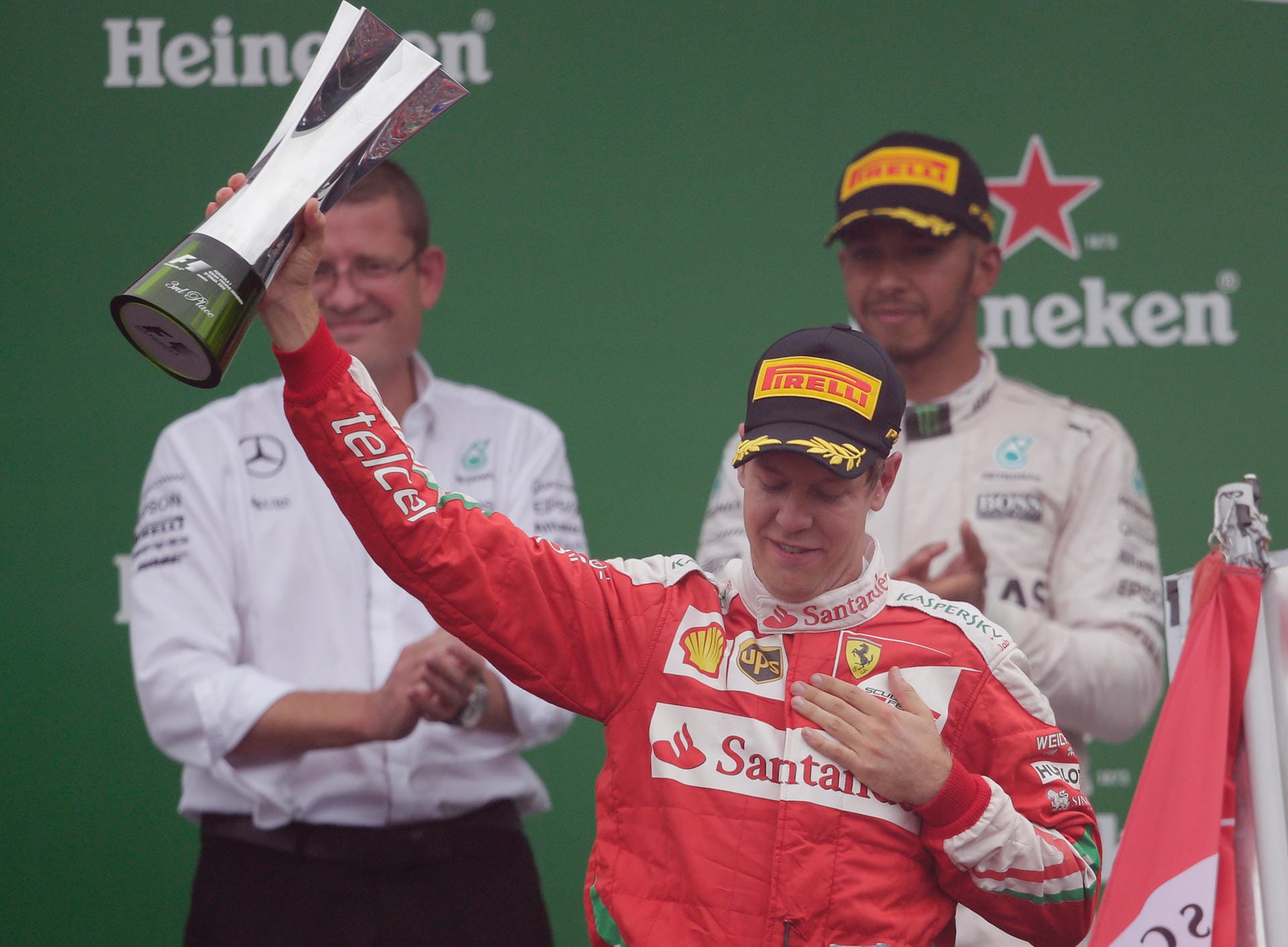 Herzensangelegenheit: Sebastian Vettel bescherte Ferrari beim Heimrennen eine Podiumsplatzierung. "Wir sind Ferrari" ließ er die Fans der Roten danach wissen.