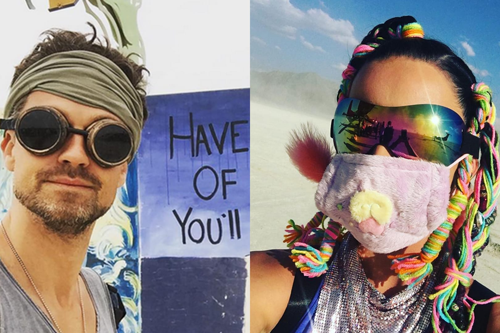 Wayne Carpendale und Katy Perry beim "Burning Man"-Festival.