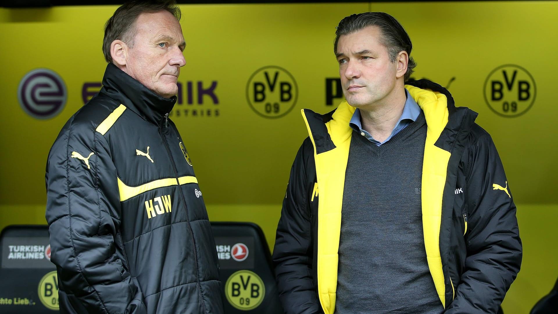 Hans-Joachim Watzke (li.) und Michael Zorc finden deutliche Worte.