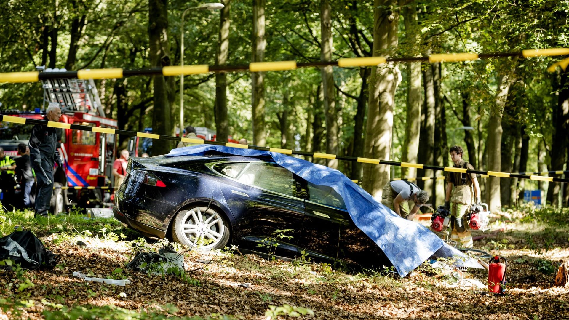 Tesla-Unfall in Baarn, Niederlande.
