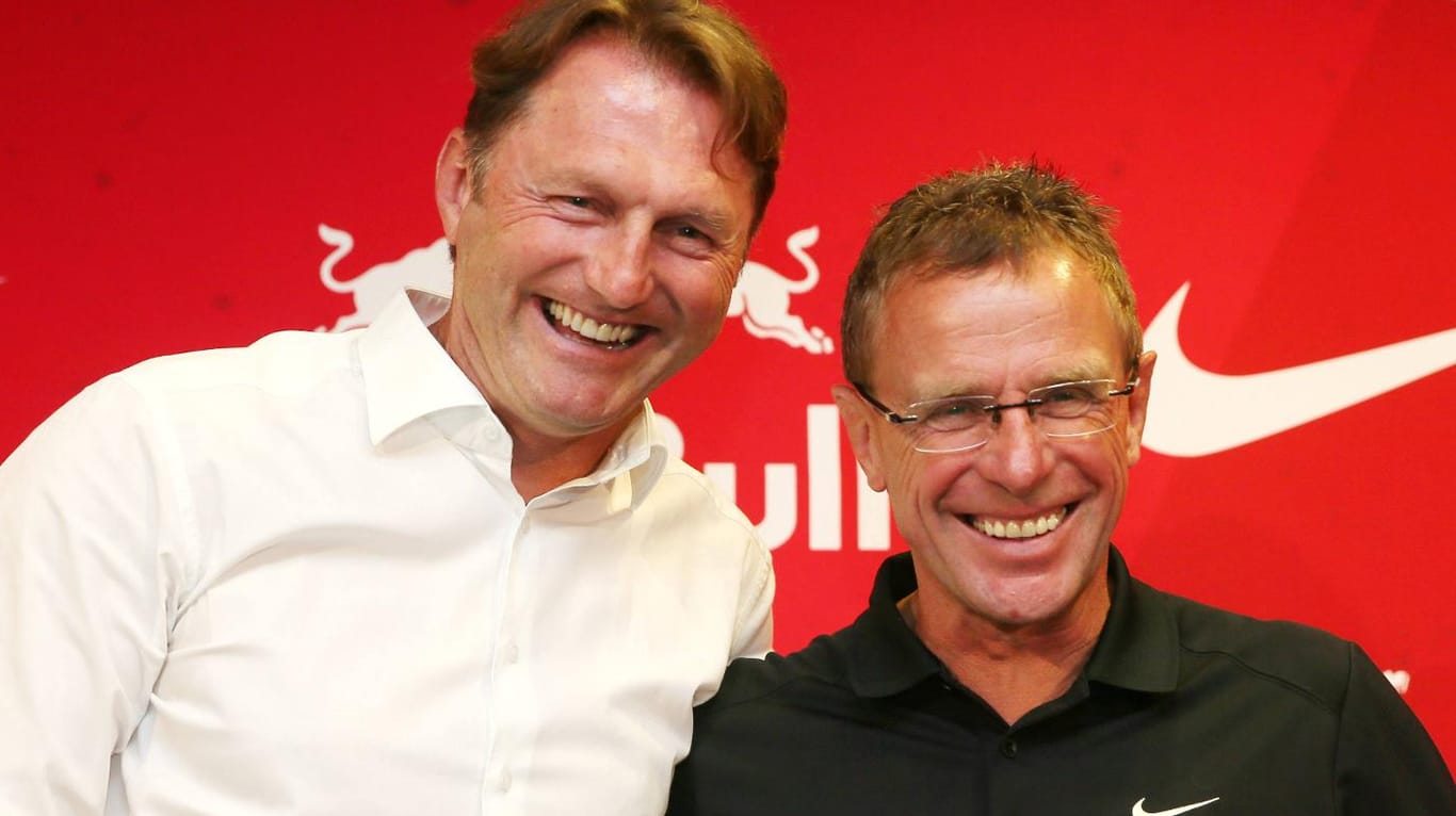 Chef-Coach Ralph Hasenhüttl und Sportdirektor Ralf Rangnick haben mit RB Leipzig große Ziele.