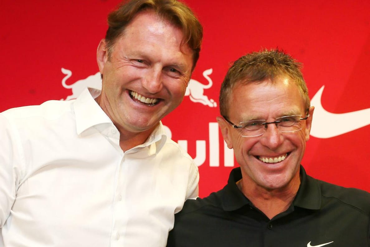 Chef-Coach Ralph Hasenhüttl und Sportdirektor Ralf Rangnick haben mit RB Leipzig große Ziele.