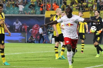Naby Keita von RB Leipzig bejubelt den Siegtreffer gegen Borussia Dortmund.