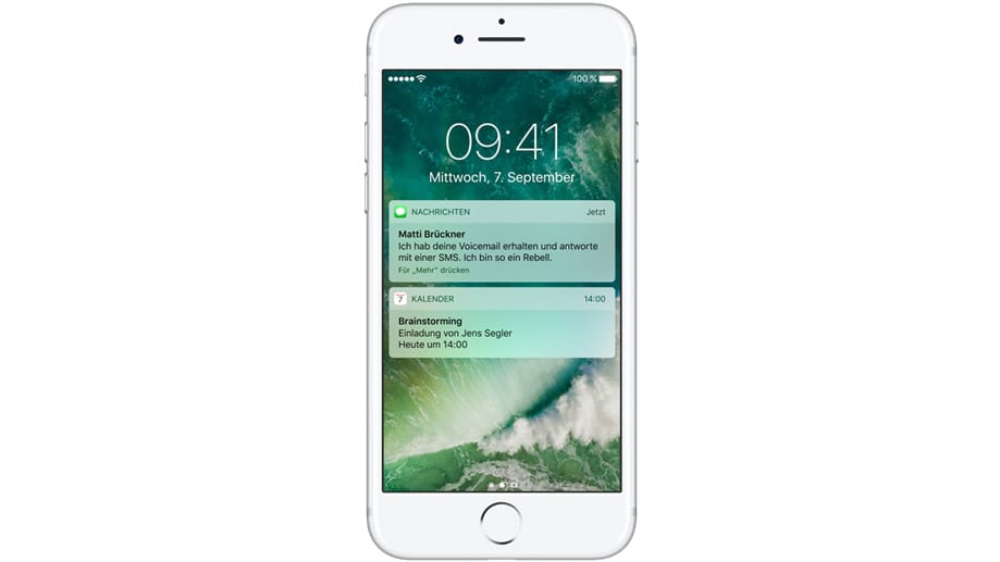 Mit iOS 10 "wacht" das iPhone auf und zeigt den gesperrten Bildschirm an, sobald es in die Hand genommen wird.