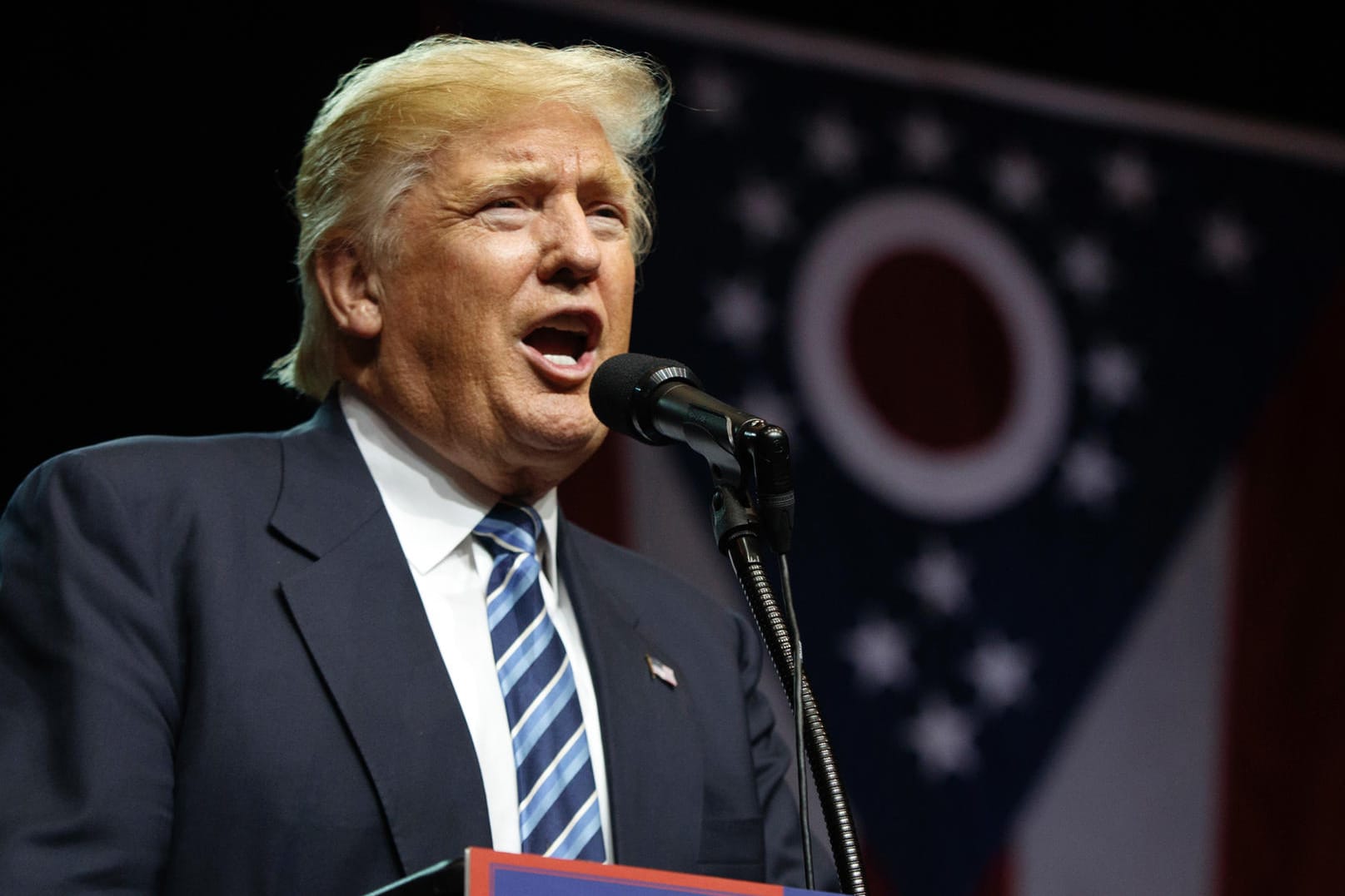 Der republikanische US-Präsidentschaftskandidat Donald Trump bei einem Wahlkampfauftritt.