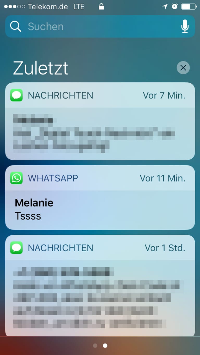 WhatsApp auf dem iPhone-Sperrbildschirm