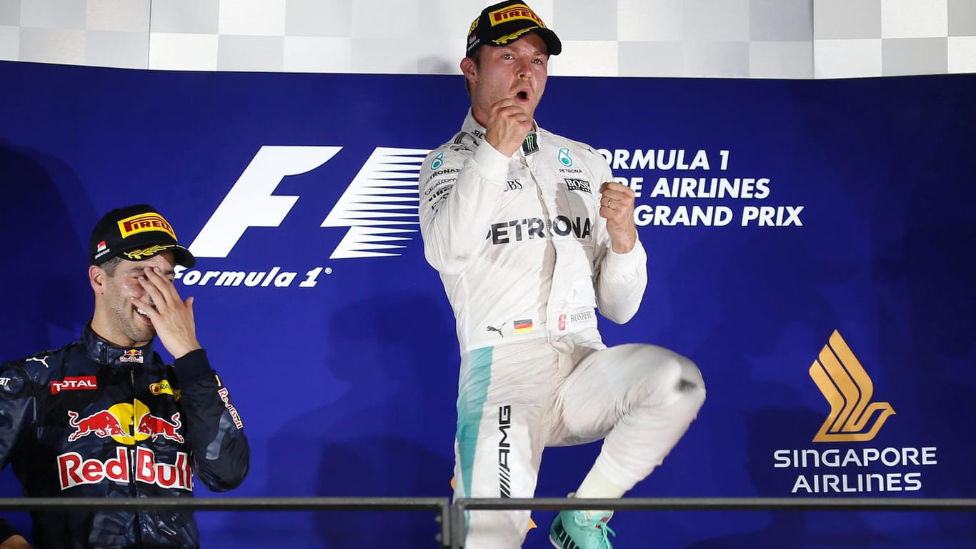 Nach dem Sieg in Singapur gab es bei Nico Rosberg kein Halten mehr.