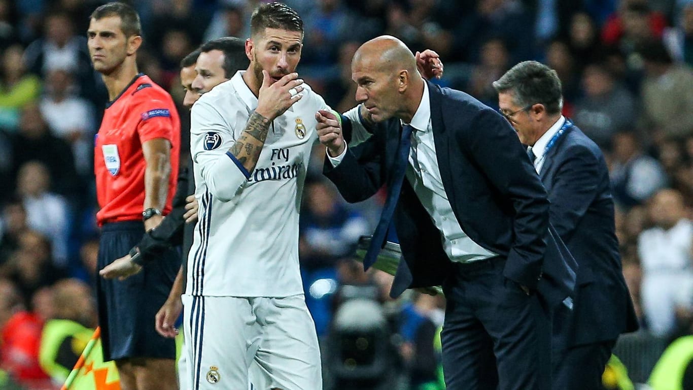 Real Madrids Kapitän Sergio Ramos und Trainer Zinedine Zidane.