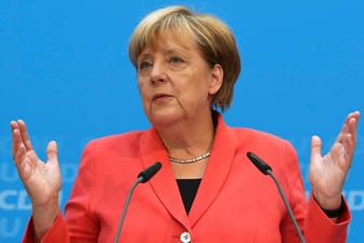 Angela Merkel bei ihrem Statement in Berlin.