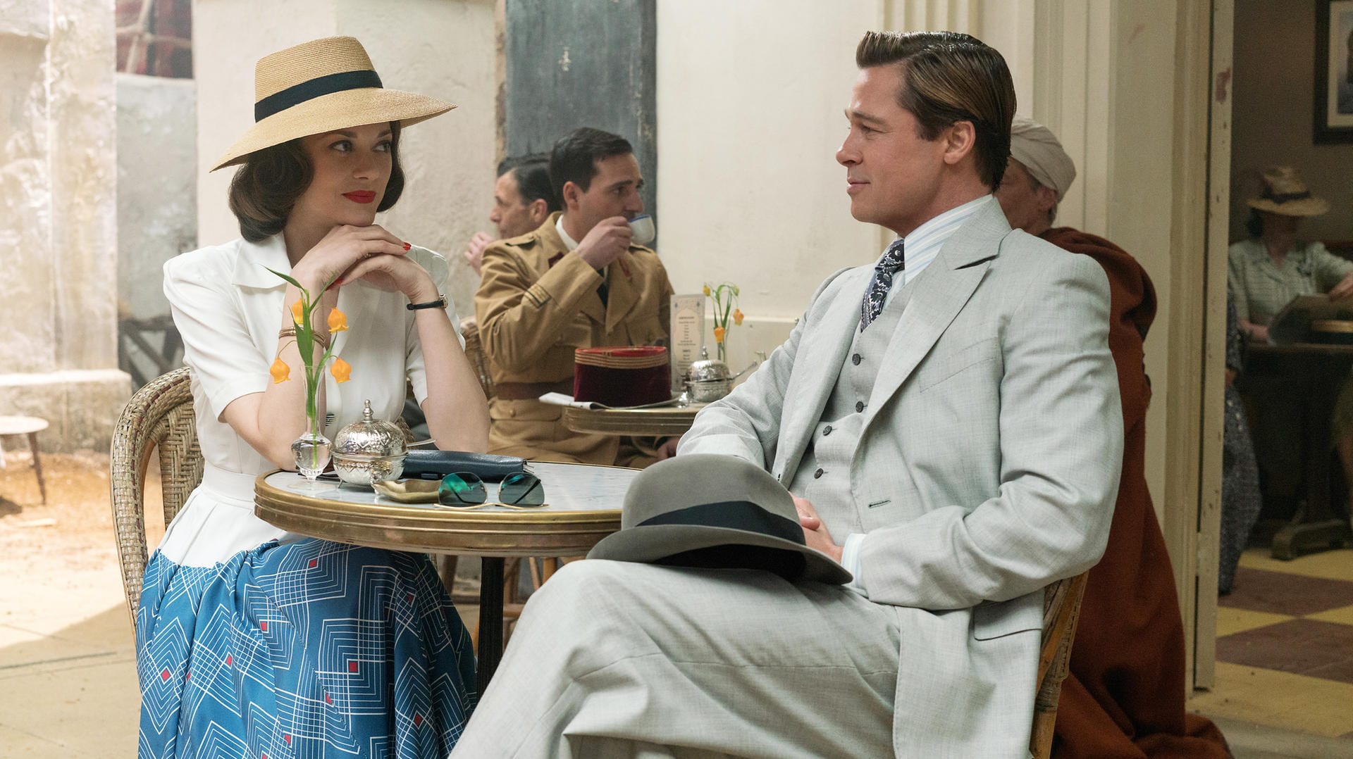 Marion Cotillard und Brad Pitt in ihrem gemeinsamen Film "Allied".