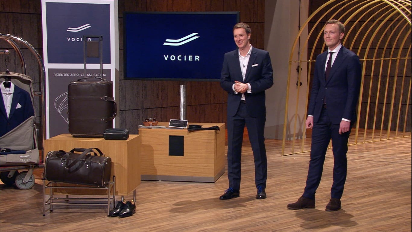 Michael Kogelnik (29) und Vinzent Wuttke (28) wollen für ihr Gepäcklabel "Vocier" Geld von den Investoren.
