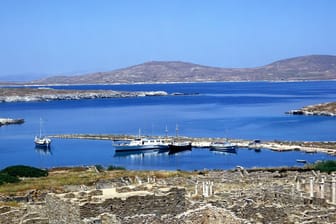 Blick über die Insel Delos.