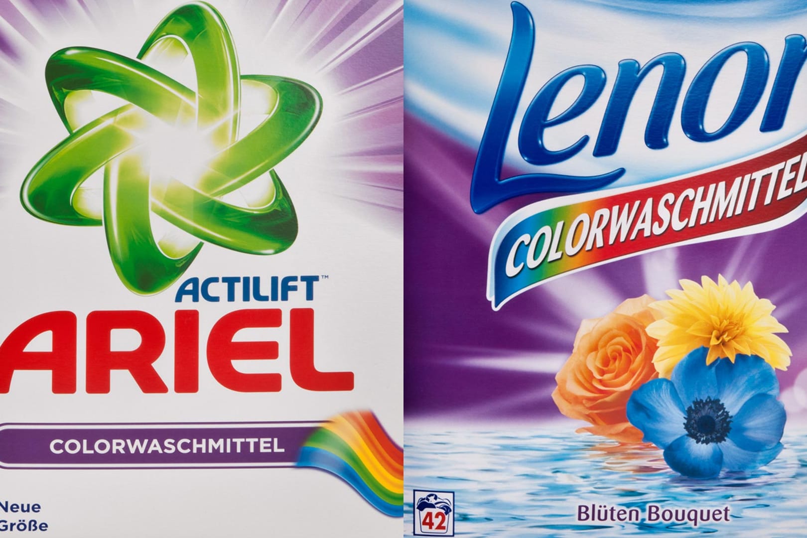 Die Großpackungen von Ariel und Lenor konnten bei der Stiftung Warentest nicht überzeugen.