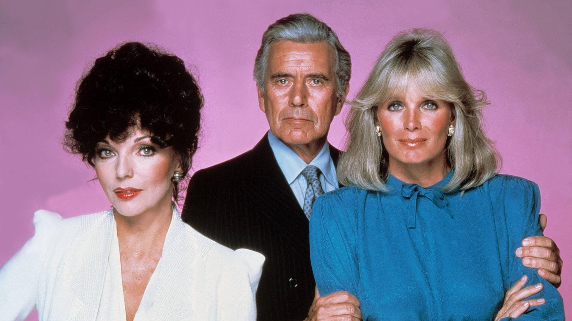 Joan Collins, John Forsythe und Linda Evans (v. li.) waren die Gesichter des Original-"Denver-Clans".