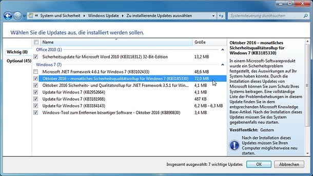 Ein monatliches Update-Paket bündelt alle neu veröffentlichten Sicherheitspatches für Windows.