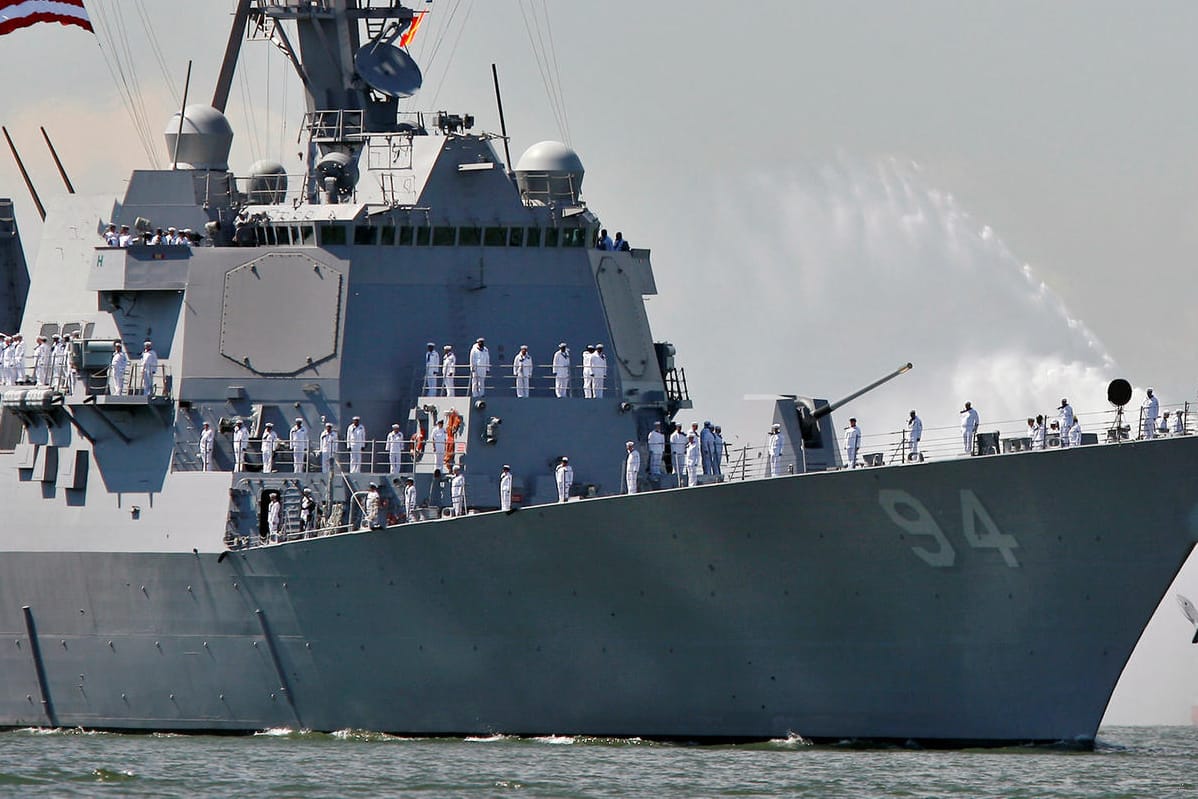 Die "USS Nitze", hier im Hafen von New York, feuerte auf Stellungen im Jemen.