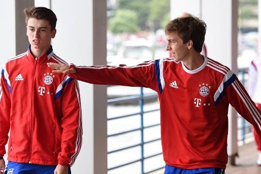 Lucas Scholl (li.) und Gianluca Gaudino im Dress der Bayern.