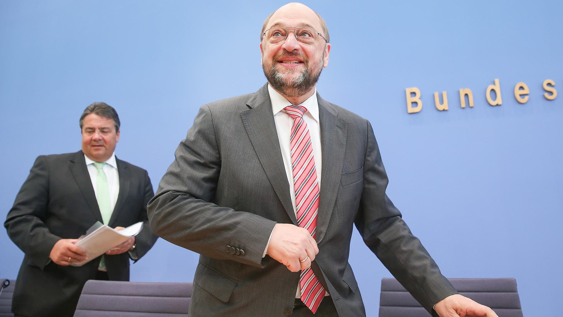 Der EU-Parlamentspräsident Martin Schulz (rechts) und SPD-Chef Sigmar Gabriel.