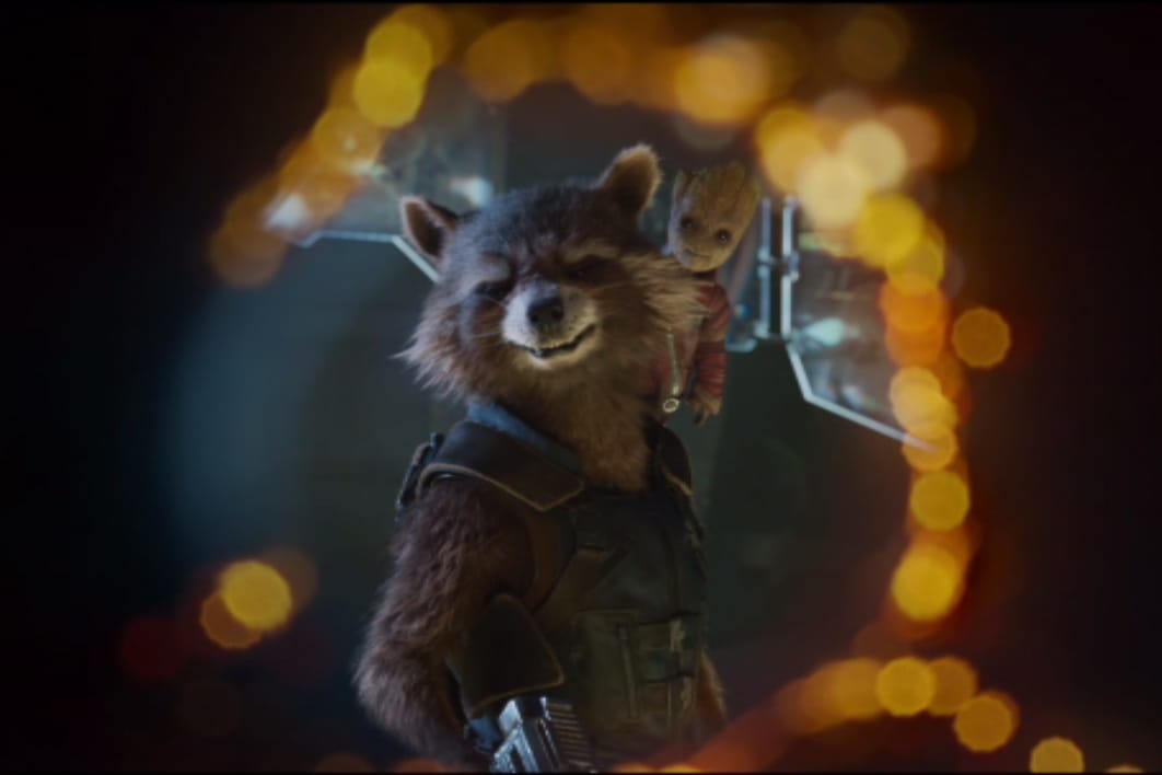 Freuen sich auf Teil zwei der "Guardians of the Galaxy": Rocket (groß) und Groot (klein).