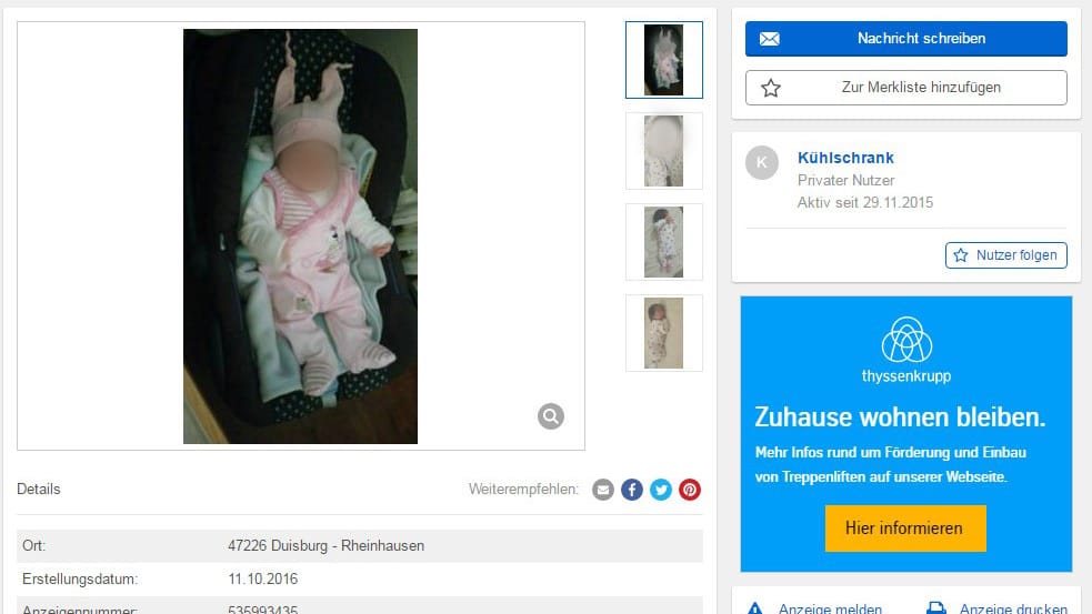 Gerichtsentscheid über "Ebay-Baby" steht bevor.