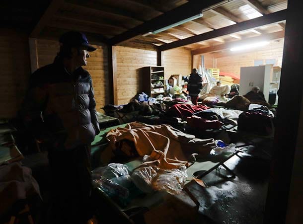 Anwohner von Visso mussten die Nacht in einer Notunterkunft verbringen.