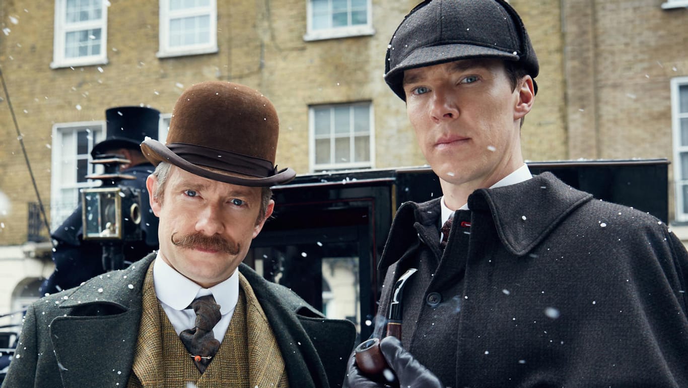 Martin Freeman als Dr. Watson und Benedict Cumberbatch als Holmes in "Sherlock".