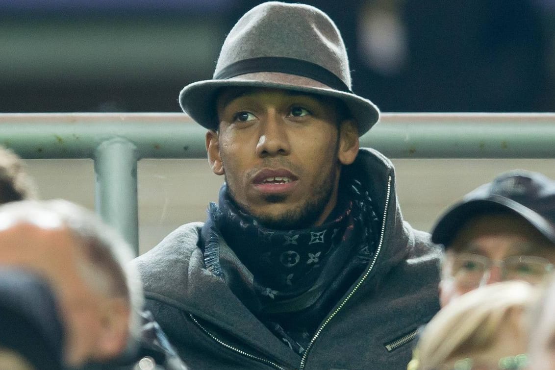 Nach seiner Suspendierung verfolgte Pierre-Emerick Aubameyang das Spiel gegen Lissabon von der Tribüne aus.