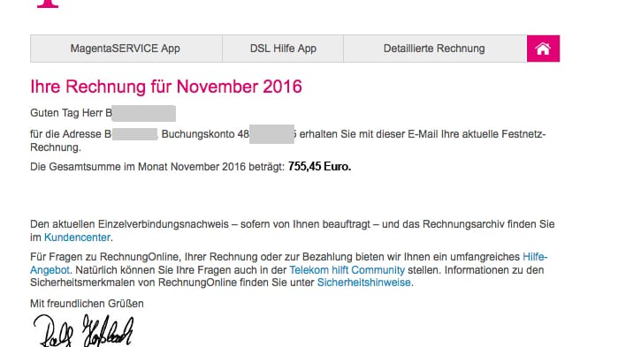 Mit gefälschten Rechnungen wie diesen locken die Online-Erpresser in die Falle.