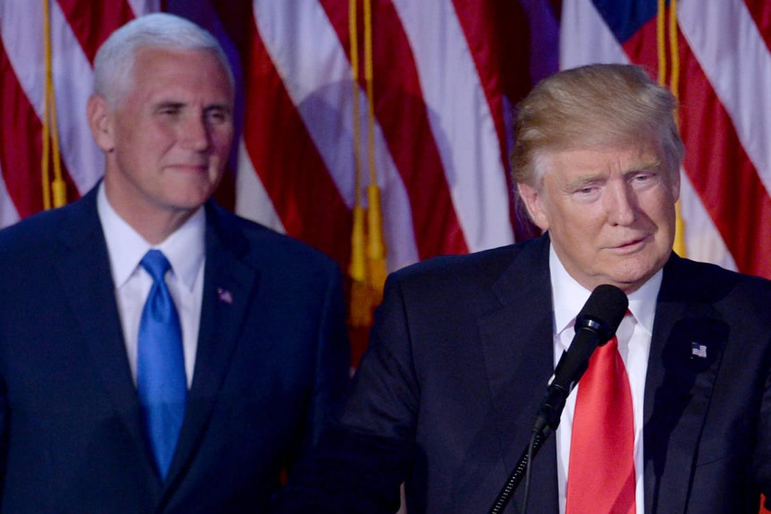 Donald Trump und sein künftiger Vizepräsident Mike Pence nach dem Wahlerfolg in New York.