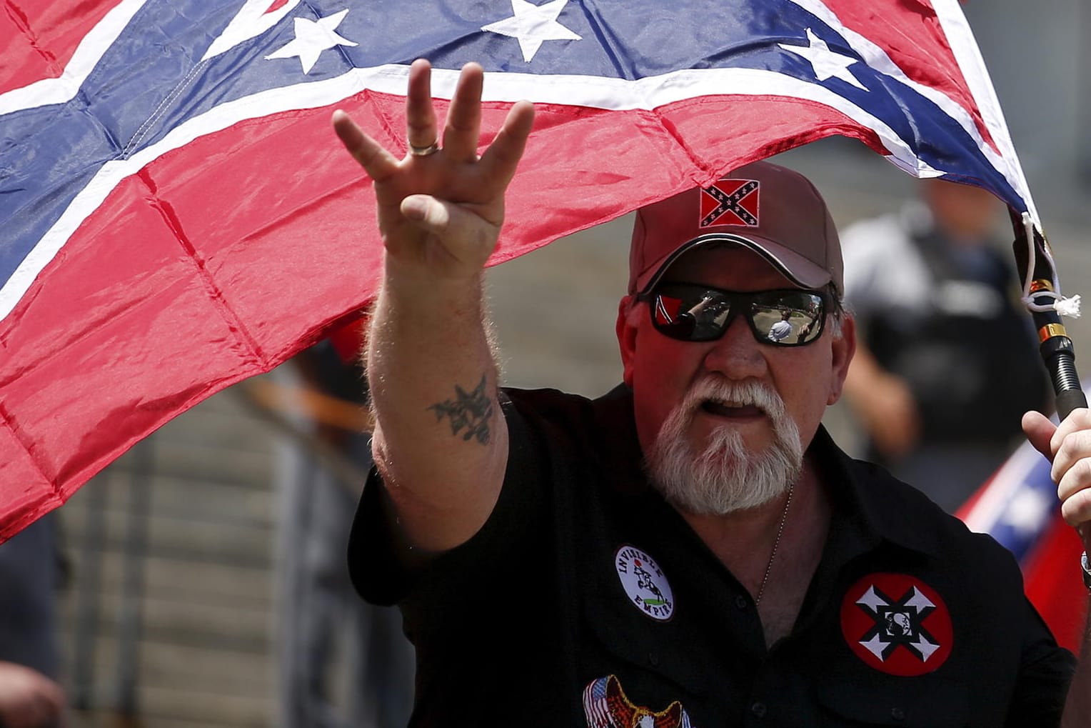 Ein Mitglied des Ku-Klux-Klans in South Carolina.