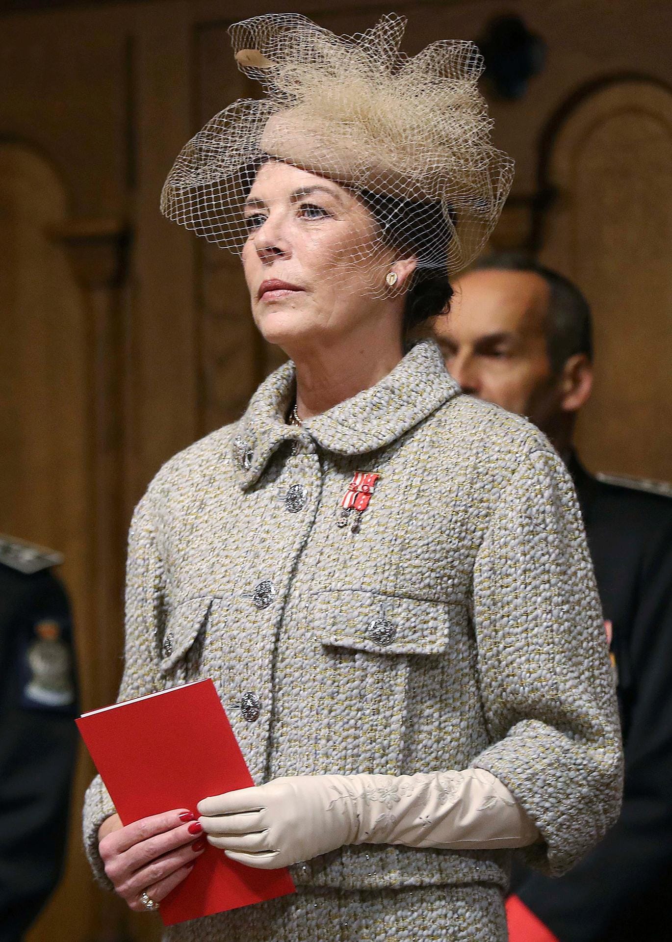 Princess Caroline of Hanover attends a mass at the Saint Nicholas Cathedral during the celebrations marking Monaco's National Day