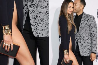 Ohne Schlüpfer zu der AMA-Verleihung: Model Chrissy Teigen und ihr Gatte, der Musiker John Legend, auf dem roten Teppich.