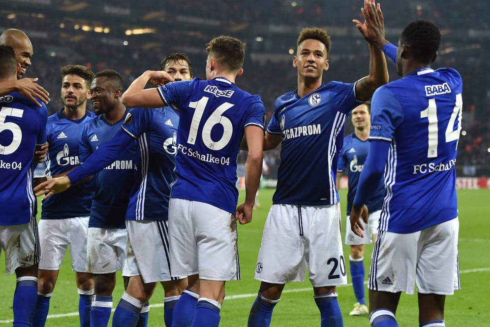 Schalker Jubel nach dem Rekordsieg in der Europa League.