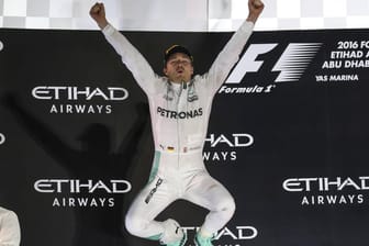Weltmeister! Nico Rosberg macht einen Freudensprung.