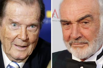 Roger Moore im Jahr 2015, Sean Connery im Jahr 2007.