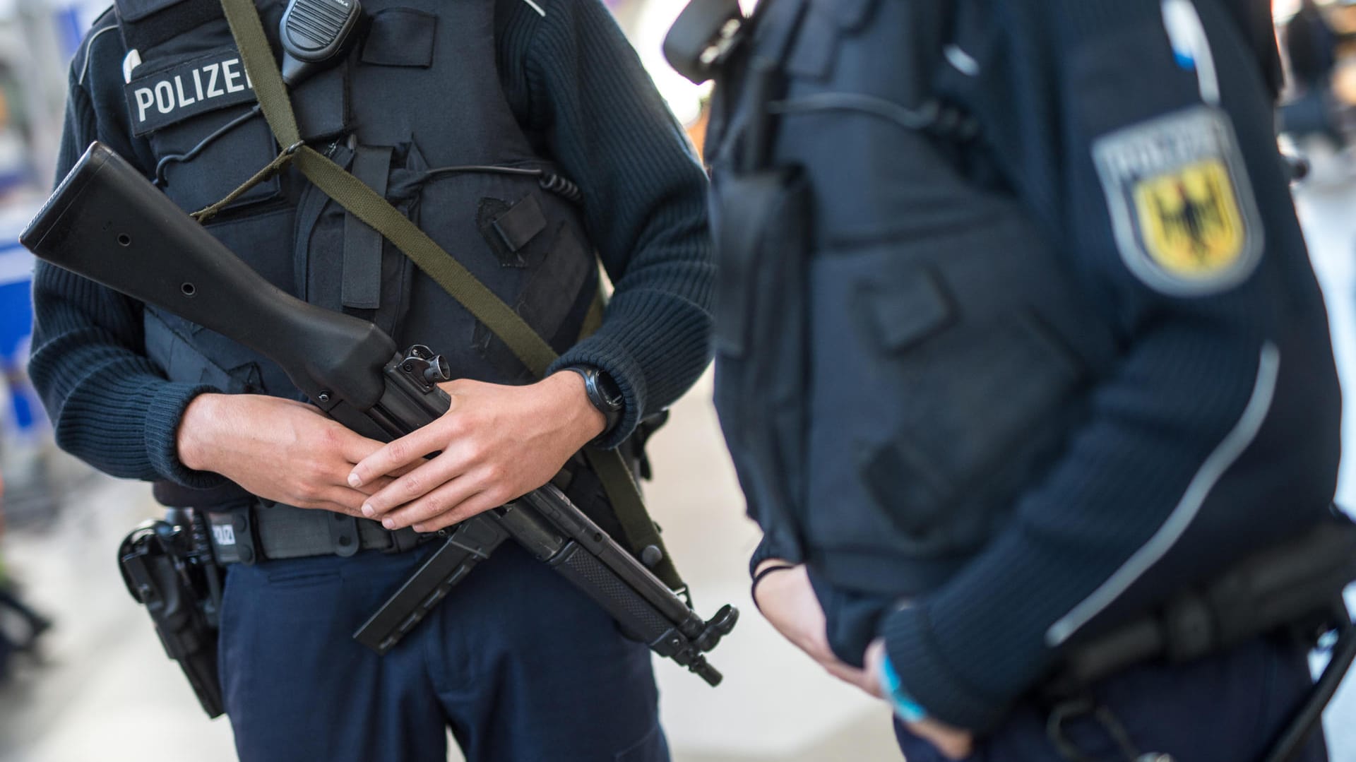 Bundespolizisten auf dem Hauptbahnhof München.