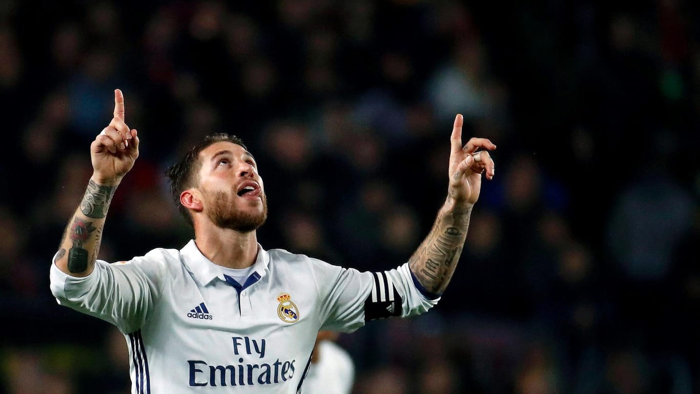 Sergio Ramos bejubelt seinen Last-Minute-Treffer für Real Madrid.
