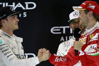 Deutsche Weltmeister unter sich: Nico Rosberg (li.) und Sebastian Vettel.