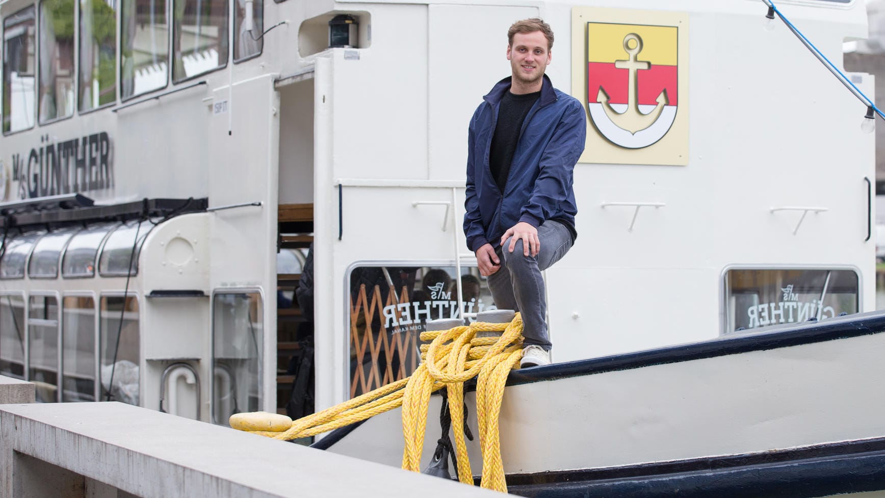 "Wer wird Millionär"-Gewinner Leon Windscheid im Mai auf seinem Partyschiff "MS Günther".