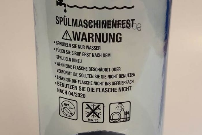 Diese Sprudlerflasche von Sodastream sollte laut Hersteller nicht mehr verwendet werden.